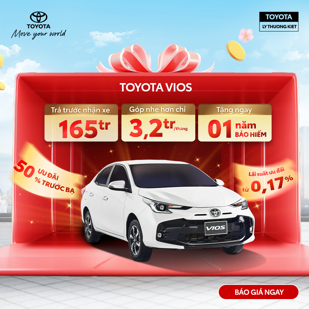 Toyota Vios 2024 – sedan hạng B kinh tế, bền bỉ, dễ sử dụng, là lựa chọn hàng đầu cho người mới mua xe và dịch vụ vận hành