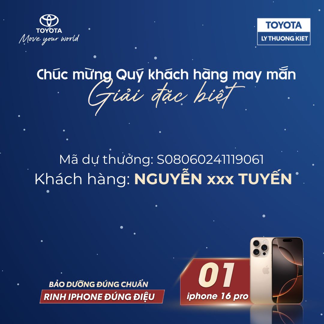 CÔNG BỐ DANH SÁCH KHÁCH HÀNG TRÚNG THƯỞNG CHƯƠNG TRÌNH "BẢO DƯỠNG ĐÚNG CHUẨN - RINH IPHONE ĐÚNG ĐIỆU"